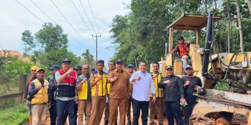 Pastikan Peningkatan Jalan Lancar, Bupati Banyuasin Tinjau Jalan Rambutan Mendal Mendil